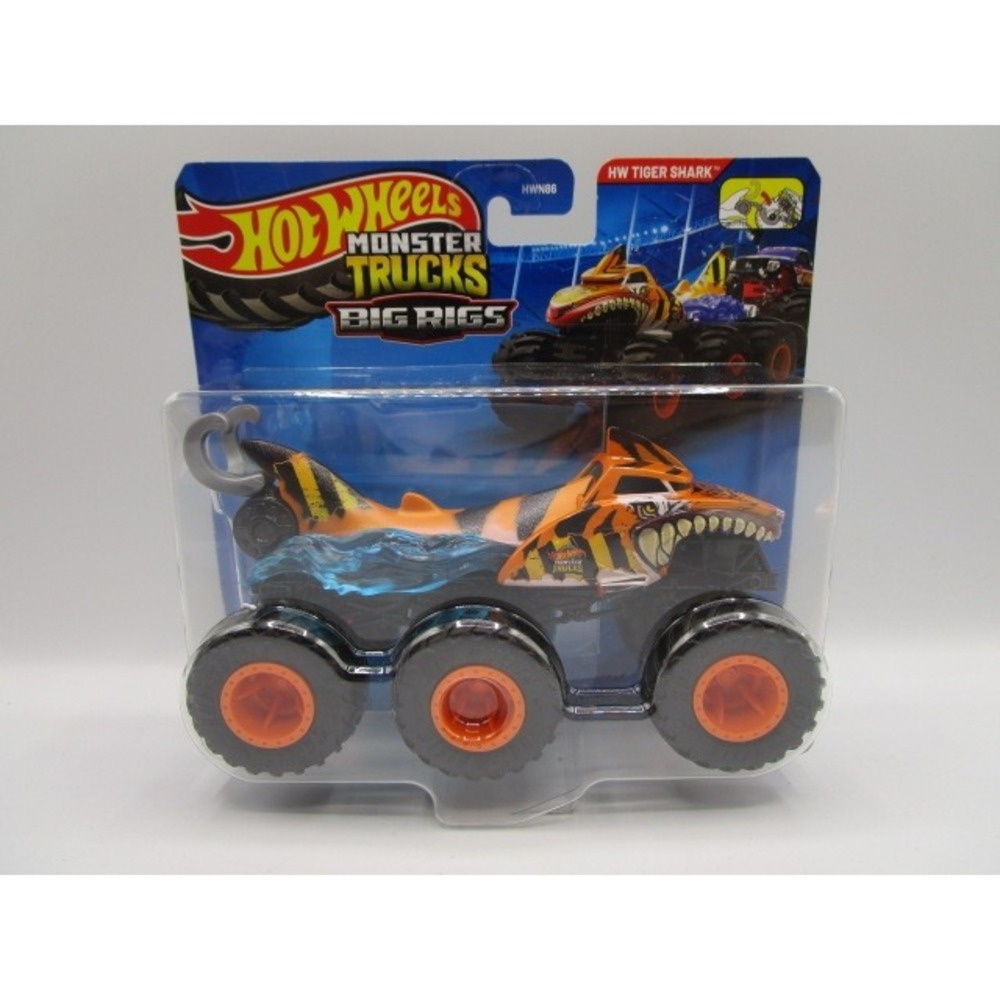 Hot Wheels Monster Trucks Big Rigs HW Tiger Shark Orange Die-Cast Truck